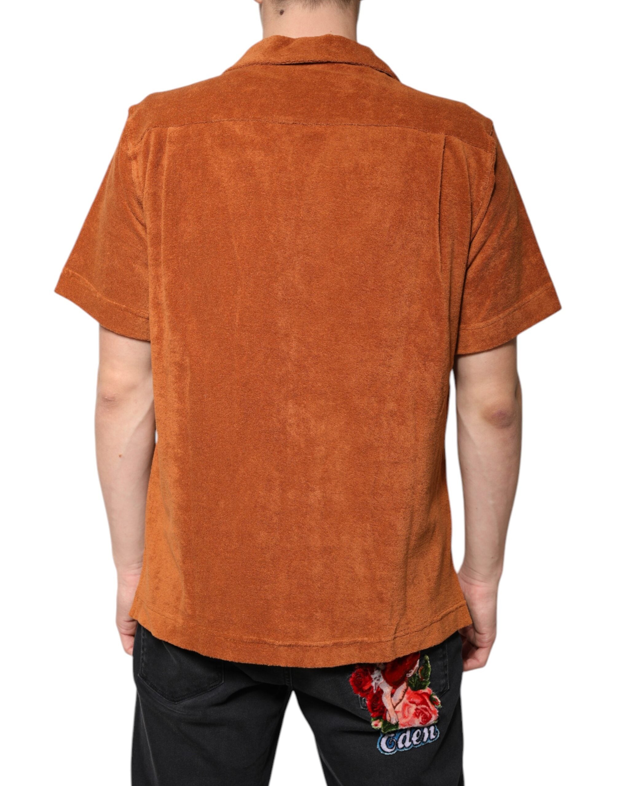 Dolce & Gabbana Hazel Cotton Velvet Button Down Collar Shirt